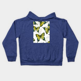 Tiger swallowtail butterfly watercolor pattern Kids Hoodie